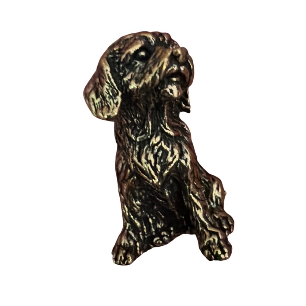 Brass Spaniel Dog Figurine Unisex Bronze Excellent Miniature‎ Terrier Statue New